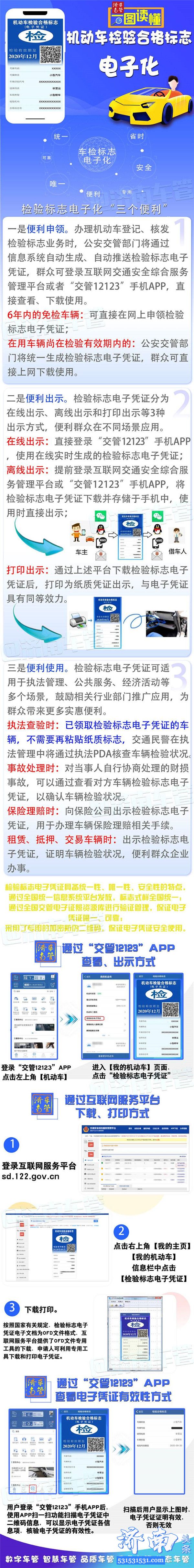 3月1日起济南市启用电子年审标志“交管12123”手机APP申领