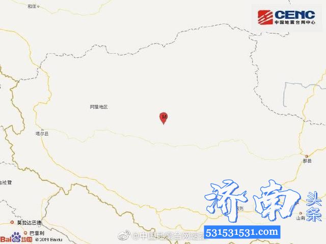 3月12日西藏阿里地区改则县(北纬32.88度，东经85.55度)发生5.1级地震