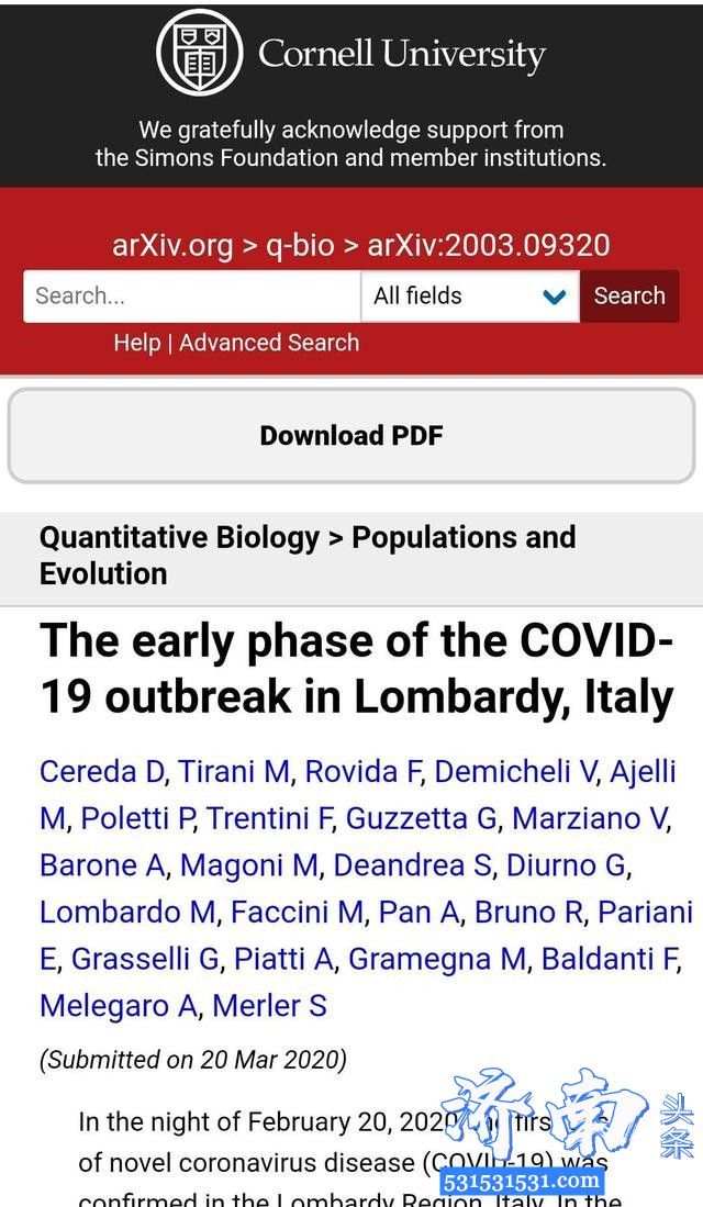 新型冠状病毒早在2020年1月1日就开始在伦巴第大区流行，直到2月20日意大利1号病人被发现为止