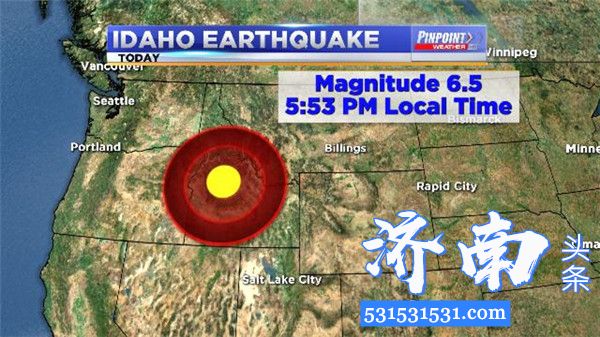 美国爱达荷州博伊西东北部发生6.5级地震