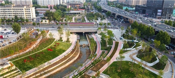 济南全福河两岸的景观带基本建成将扮靓国际金融城的“西大门”