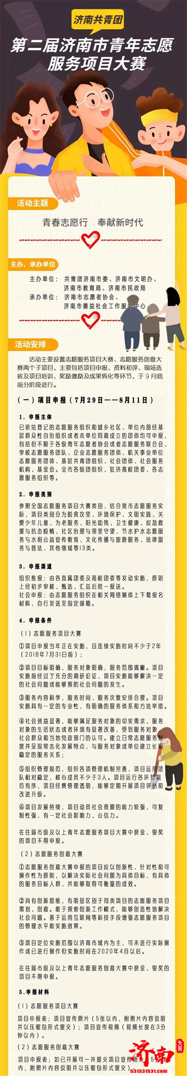 第二届济南市青年志愿服务项目大赛开始报名申报时间截至8月11日