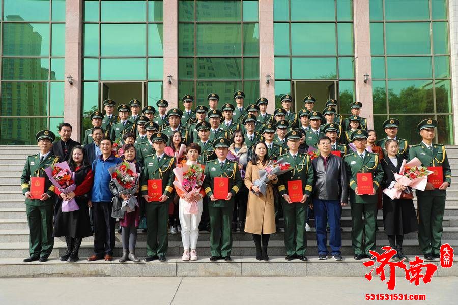 武警甘肃省总队某部隆重举行2020年度警官晋升（授予）警衔仪式