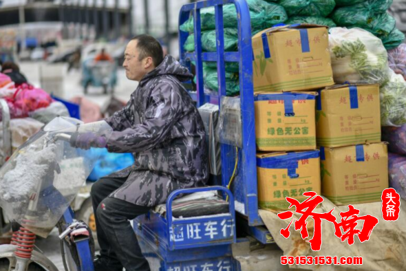 受降雪影响 运抵济南市场内的蔬菜虽然有所减少 但市场内蔬菜储备和种类齐全