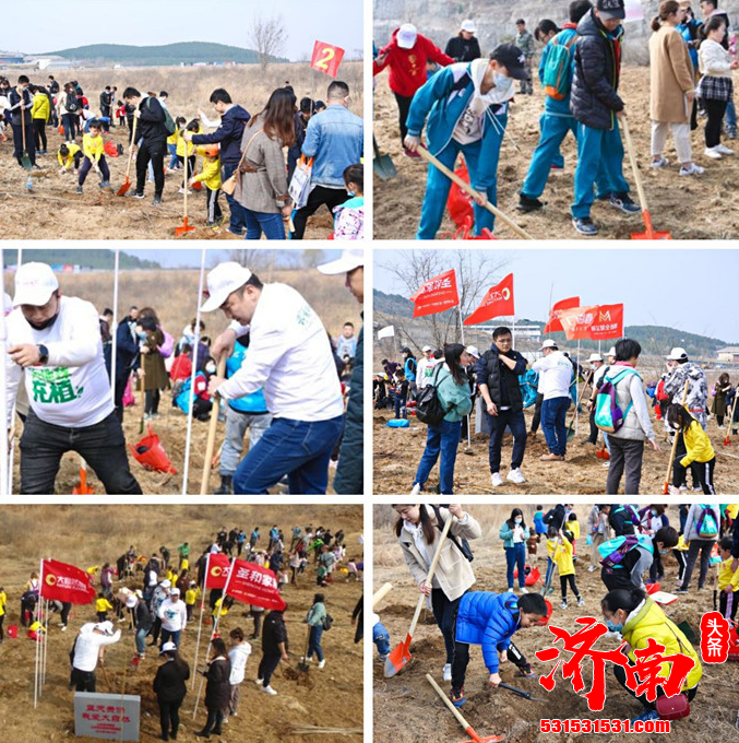 众多企业协办的 为地球充植 亲子公益植树活动 于济南国际赛马场成功举办