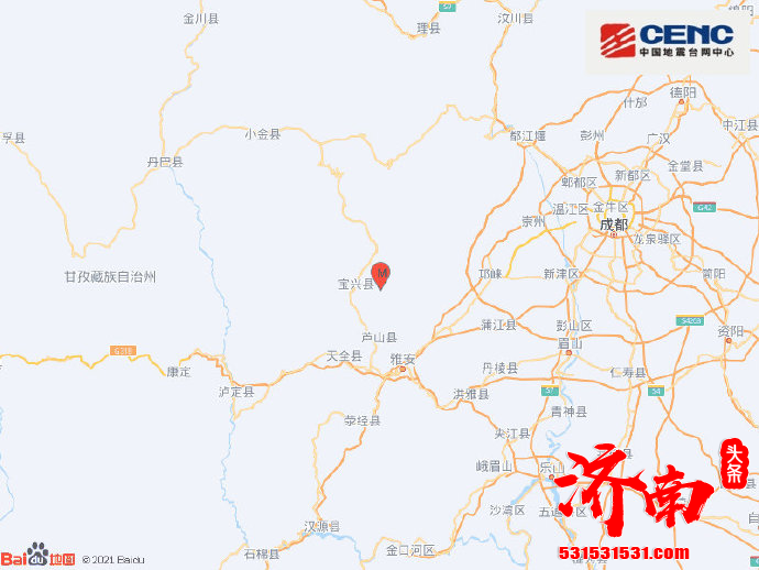 四川雅安市芦山县发生6.1级地震，震源深度17千米