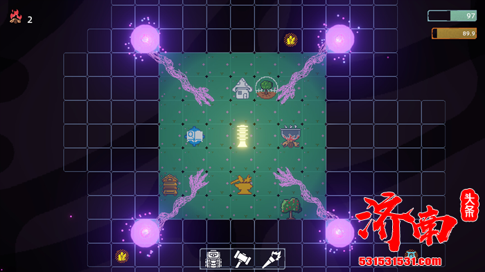 主打黑暗永夜世界观的单人生存策略游戏《永夜的光塔（Dark Grid）》