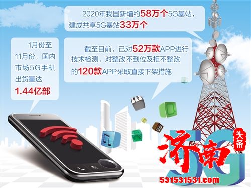 2020年我国新增约58万个5G基站 建成共享5G基站33万个