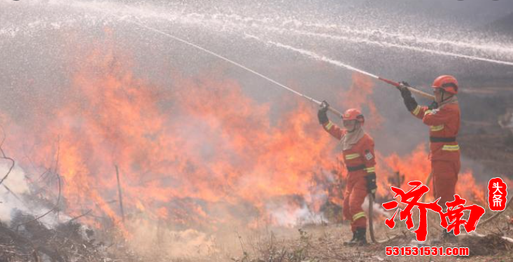 济南南部山区和泰山北部山区在药乡森林公园举行 森林火灾应急救援联合实战演练